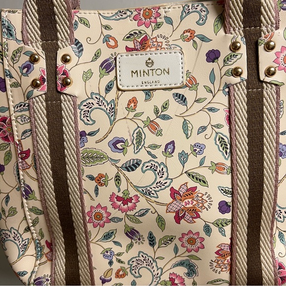 Minton Cream Floral Mini Tote style Hand bag - Picture 7 of 9